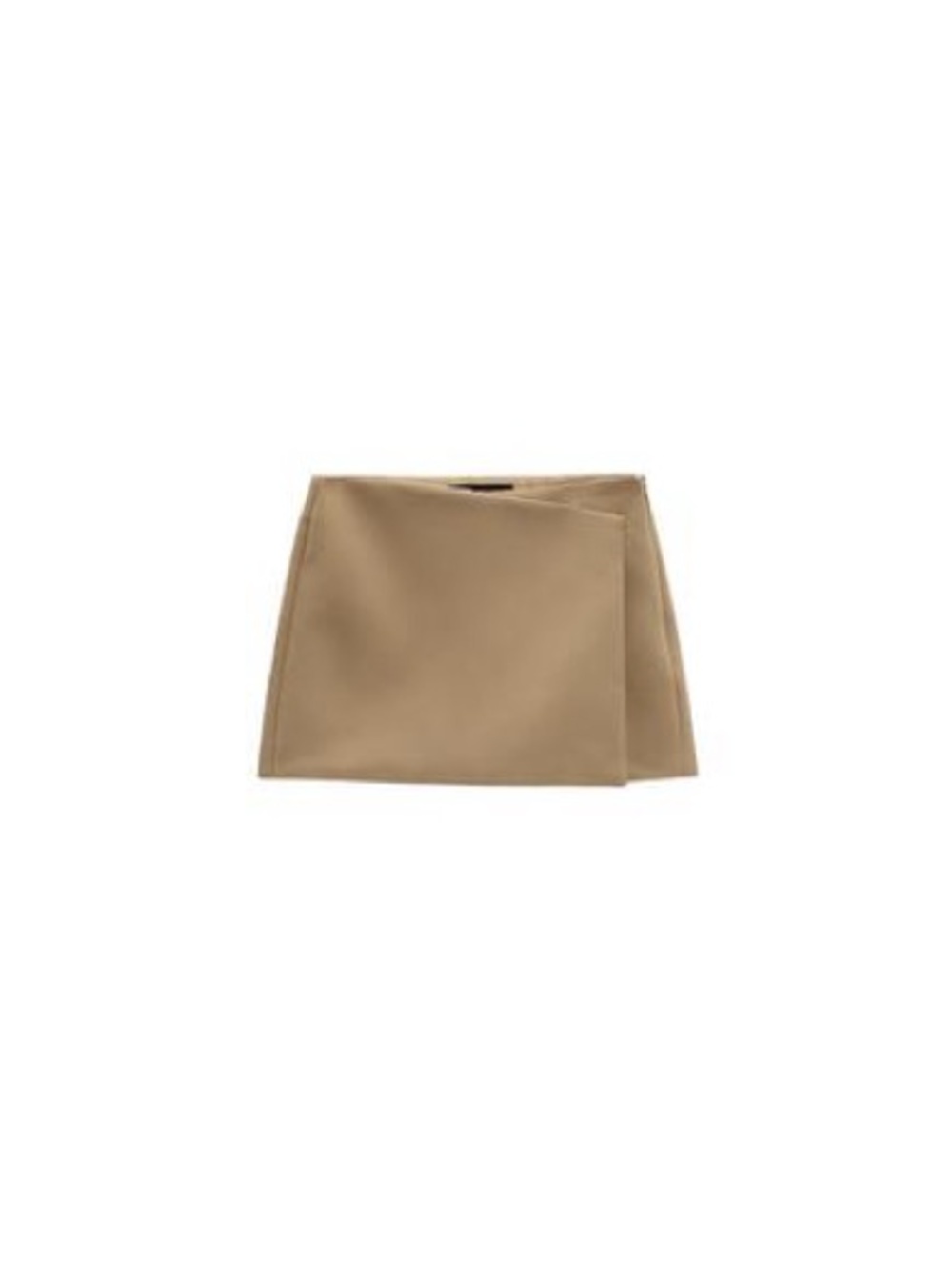 Zara Camel Wrap-Front Mini Skort